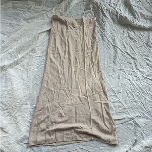 Anthropologie Light Beige Maxi Slip Skirt